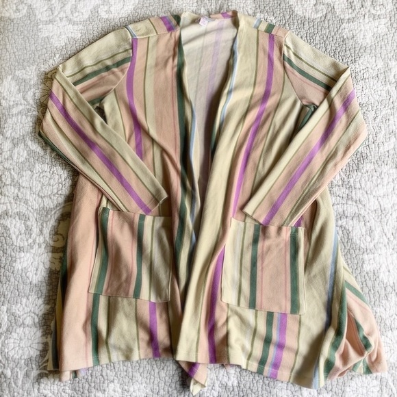 LuLaRoe Sweaters - LuLaRoe Pastel Stripe Caroline Cardigan Sweater